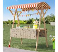 Kiosque en bois for la vente de hot-dogs, chariot de vendeur mobile pliable et portable avec auvent, présentoir for marchés de producteurs, centres commerciaux, kiosques de vente au détail, salons pro