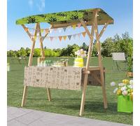 Kiosque en bois for la vente de hot-dogs, chariot de vendeur mobile pliable et portable avec auvent, présentoir for marchés de producteurs, centres commerciaux, kiosques de vente au détail, salons pro