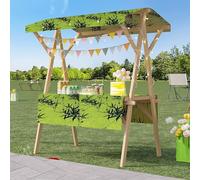 Kiosque en bois for la vente de hot-dogs, chariot de vendeur mobile pliable et portable avec auvent, présentoir for marchés de producteurs, centres commerciaux, kiosques de vente au détail, salons pro