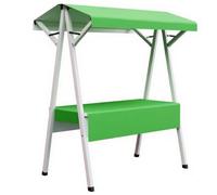 Kiosque Métallique Pliable Et Mobile, Extérieur Chariot À Snacks Pour La Rue, Présentoir De Marché Pliable avec Auvent, pour Commerces, Foires Et Salons Professionnels(Green,100cm/39.3in)