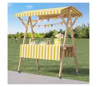 Kiosque mobile pliable avec auvent - Stand de marché portable pour vendeurs ambulants et chariots alimentaires