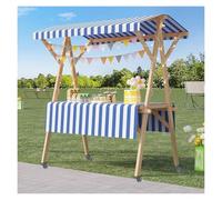 Kiosque mobile pliable avec auvent - Stand de marché portable pour vendeurs ambulants et chariots alimentaires