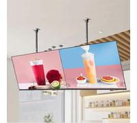 Kiosque numérique LCD suspendu pour la publicité avec écran divisé intelligent et connectivité WiFi/HDMI, idéal pour les affichages commerciaux