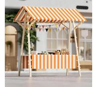 Kiosque Pliable en Bois avec Auvent pour Vente Ambulante Extérieure | Structure pratique, adapté aux marchés, glaces et événements temporaires en plein air(Orange,Thickened-120cm/47.2in)