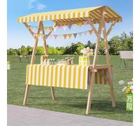 Kiosque portable en bois pour vendeurs de nourriture de rue et table de dessert mobile pour événements, peut contenir des cupcakes et des friandises
