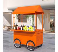 Kiosques Mobiles, Présentoirs De Vente Au Détail, Chariots De Marché À Roues, Idéaux For Une Utilisation Dans La Rue, Les Marchés De Producteurs(Orange,135x85cm/53.2x33.5in)