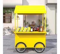Kiosques Mobiles, Présentoirs De Vente Au Détail, Chariots De Marché À Roues, Idéaux For Une Utilisation Dans La Rue, Les Marchés De Producteurs(Yellow,135x85cm/53.2x33.5in)