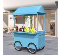 Kiosques Mobiles, Présentoirs De Vente Au Détail, Chariots De Marché À Roues, Idéaux For Une Utilisation Dans La Rue, Les Marchés De Producteurs(Blue,165x85cm/65x33.5in)