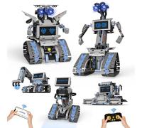 kiothdre 5 en 1 Kit Construction Robot Johnny 5, Technic Robot avec Application et Télécommande 2.4 GHz, Jouet Robotiques Transformables Programmable pour Garçons Enfant 6-14 Ans, Cadeau Anniversaire