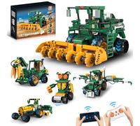 kiothdre 5 en 1 Kits Construction Robot STEM Garçons 6-14 Ans, Technic Robot Moissonneuse/Batteuse/Charrue Contrôlé par Application et Télécommande, Programmable Robotics Cadeau Garçons Enfant