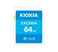 Kioxia Exceria 64Go SDXC UHS-I Class 10, 100 Mo/s, Résistance Rayons X, -25°C à 85°C, 24x32x2.1mm, 2g, LNEX1L064GG4