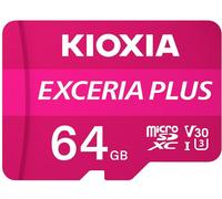 Kioxia EXCERIA PLUS Carte microSDXC 64 GB A1 Application Performance Class, UHS-I, v30 Video Speed Class Standard de puissance A1, résistance aux chocs, étanche