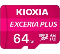 Kioxia EXCERIA PLUS Carte microSDXC 64 GB A1 Application Performance Class, UHS-I, v30 Video Speed Class Standard de puissance A1
