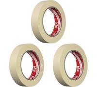 Kip Masking Tec 3804 Ruban de masquage en crêpe fine 24 mm x 50 m Pour travaux de peinture et décoration Ruban de masquage pour peintures, peintures, vernis et film de masquage Naturel (Lot de 3)