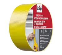 Kip Ruban de béton et de mur 258-43 - Ruban en tissu pour applications exigeantes en extérieur - Jaune - 44 mm x 50 m