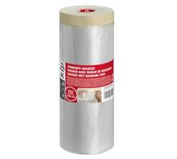 Kip Tape 232-13 Masker avec ruban de masquage - film de masquage avec ruban crêpe pour peindre et vernir - protection contre les taches de peinture - 1400mm x 33m