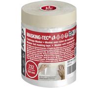 Kip Tape 232-54 Masker avec ruban de masquage - film de masquage avec ruban crêpe pour peindre et vernir - protection contre les taches de peinture - 550mm x 33m