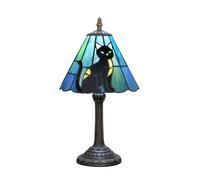 KIPHEPI lampe Tiffany vitral lampe de table noir chat petites lampes de bord de lit chambre salon salle à manger bureau décoration lampes de bureau décoration maison Halloween cadeau de Noël