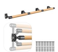 Kipika Système de Barre de Ballet Traditionnelle en Bois Massif, Barre Extensible pour Entraînement à la Maison, Support en Métal Durable,Réglage de la Hauteur, 2,7 m de Long, 3,8 cm de Diamètre