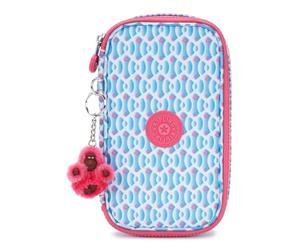 Kipling 50 PENS Étui à crayons de taille moyenne, pochettes, étuis, Dreamy Geo C (Bleu)