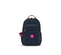 KIPLING Sac à dos 'Seoul Lap' bleu foncé / rose néon, Taille One Size