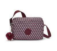 kipling Sac à épaule bandoulière rouge vin gris pour femme - Basic Print Abanu Crossbody M 3DK Wine 319238