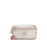 Kipling - Sac de Voyage Amalfi pour Femme pour Ranger Les Accessoires, Compartiments coulissants, Fermeture à glissière supérieure, Grand étui en Nylon, Quartz métallisé, 9 L x 5,5 H 5 D US