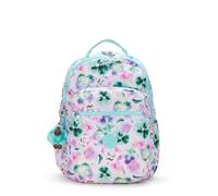 Kipling Seoul I5816-7EC Sac à dos avec compartiment pour ordinateur portable Grand modèle Aqua Blossom, Aqua Blossom, L