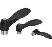 Kipp 06605-30801 Poignée réglable en plastique renforcé de fibre de verre/zinc moulé sous pression avec filetage intérieur M8, 2K "Cockatoo", bi-composant, pièces en acier inoxydable, métrique, taille