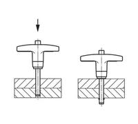 KIPP KIPP Goupille à bille avec poignée en T 12 mm 50 mm acier inoxydable moulage sous pression en aluminium Quantité:1