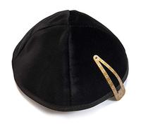 Kippa de 20 cm Taille Juive en Velours Kipa Yarmulke pour la Tête, Noir , 61