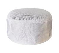 Kippah Chapeau de prière traditionnel Yarmulke Kufi Aïd au crochet pour homme, blanc, Taille unique