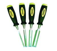 Kippen 1223 Lot de 4 ciseaux à bois Jaune/Noir