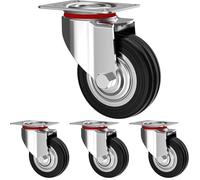 Kippen 1601CX - Roue industrielle avec plaque tournante, diamètre 125 mm. (Lot de 4)