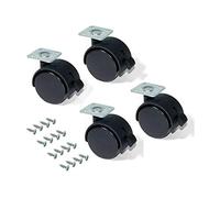 Kippen 1630K1 SET de 4 roues GEMELLÉES de 40 mm avec plaque tournante et FREN, 40 mm
