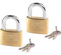 Kippen 2002BY - Kit 2 pièces de cadenas à arc avec corps en laiton de 25 mm