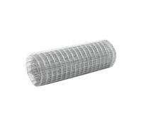 vidaXL Grillage Métal Acier 10x0,5 m Carré Argenté Treillis Clôture de Jardin