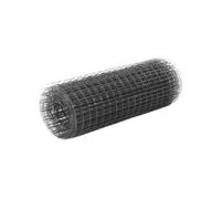 vidaXL Kippengaas 10x0,5 m staal met PVC coating grijs143647 G
