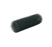 vidaXL Grillage à poules 10 x 0,5 m Acier revêtu PVC Vert 143624 G