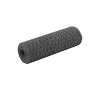 vidaXL Grillage acier hexagonal 25 x 0,5 m – revêtement en PVC gris 143275