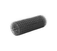 vidaXL Grillage métal en acier, revêtement PVC, 25 x 0,5 m, carré gris – Clôture jardin
