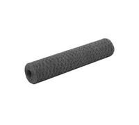 Kippengaas 25x0,75 m staal met PVC coating grijs143279