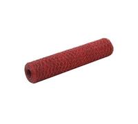Kippengaas 25x0,75 m staal met PVC coating rood143303