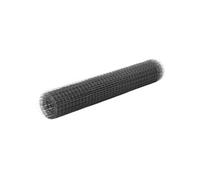 vidaXL Grillage acier et revêtement en PVC 25 x 1 m gris