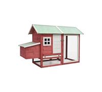 Vidaxl Poulailler Rouge 170x81x110 Cm Bois De Pin Massif Et Sapin