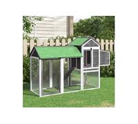 vidaXL Kippenhok 193x65x117 cm massief grenenhout grijs172233 G