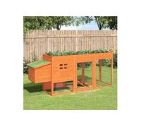 Vidaxl Poulailler Marron 204x50x84 Cm Bois Massif De Pin