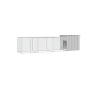 vidaXL Cage pour poules 400x91x100 cm acier galvanisé gris
