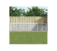vidaXL Poulailler 3189045 avec toit gris clair 403×98×90 cm acier galvanisé