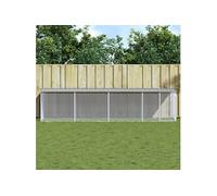 Kippenhok met dak 403x98x90 cm gegalvaniseerd staal lichtgrijs3189055